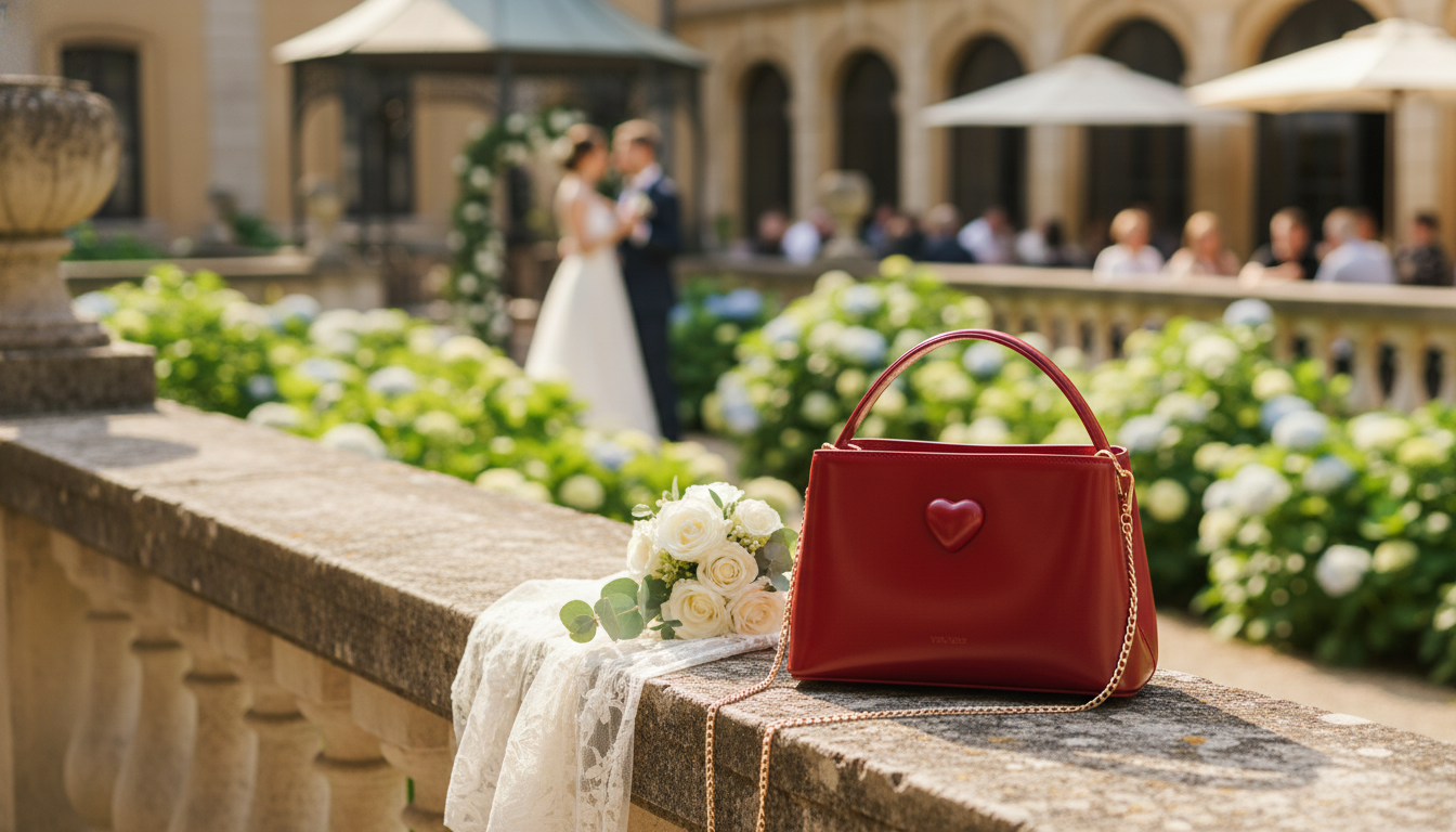 Small Red Cowhide Handbag: Wedding Elegance, Daily Ease