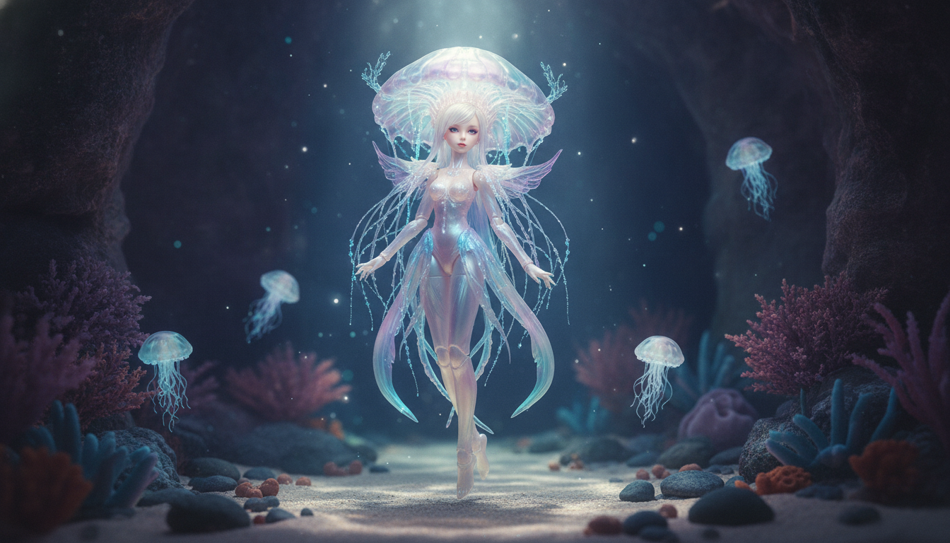 1/4 Jellyfish Fantasy BJD: Resin Body & Poseable Joints