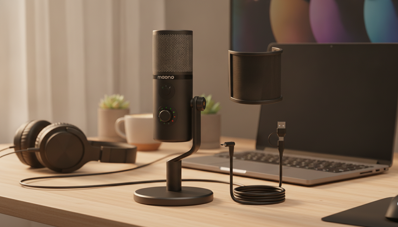 3-Pattern USB Condenser Mic Setup for Gaming & Podcasting