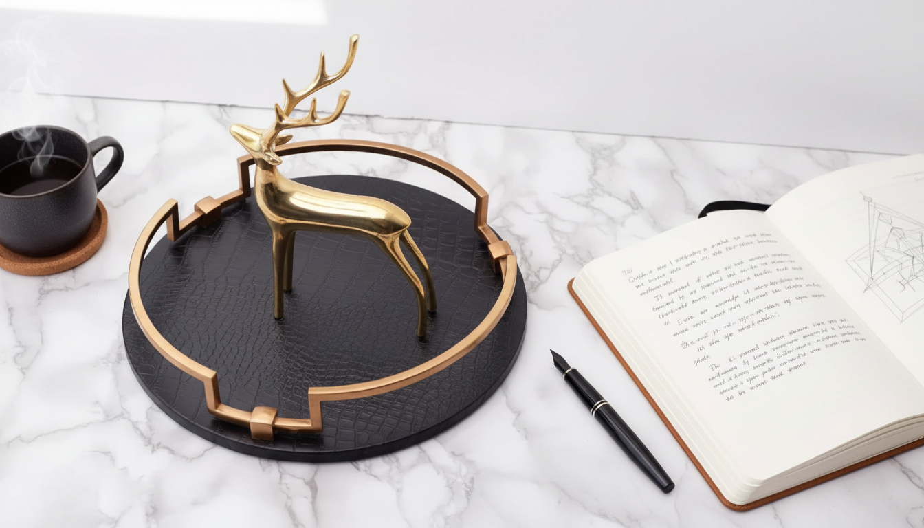 European-Style Leather Tray for Vanity, Entry & Table