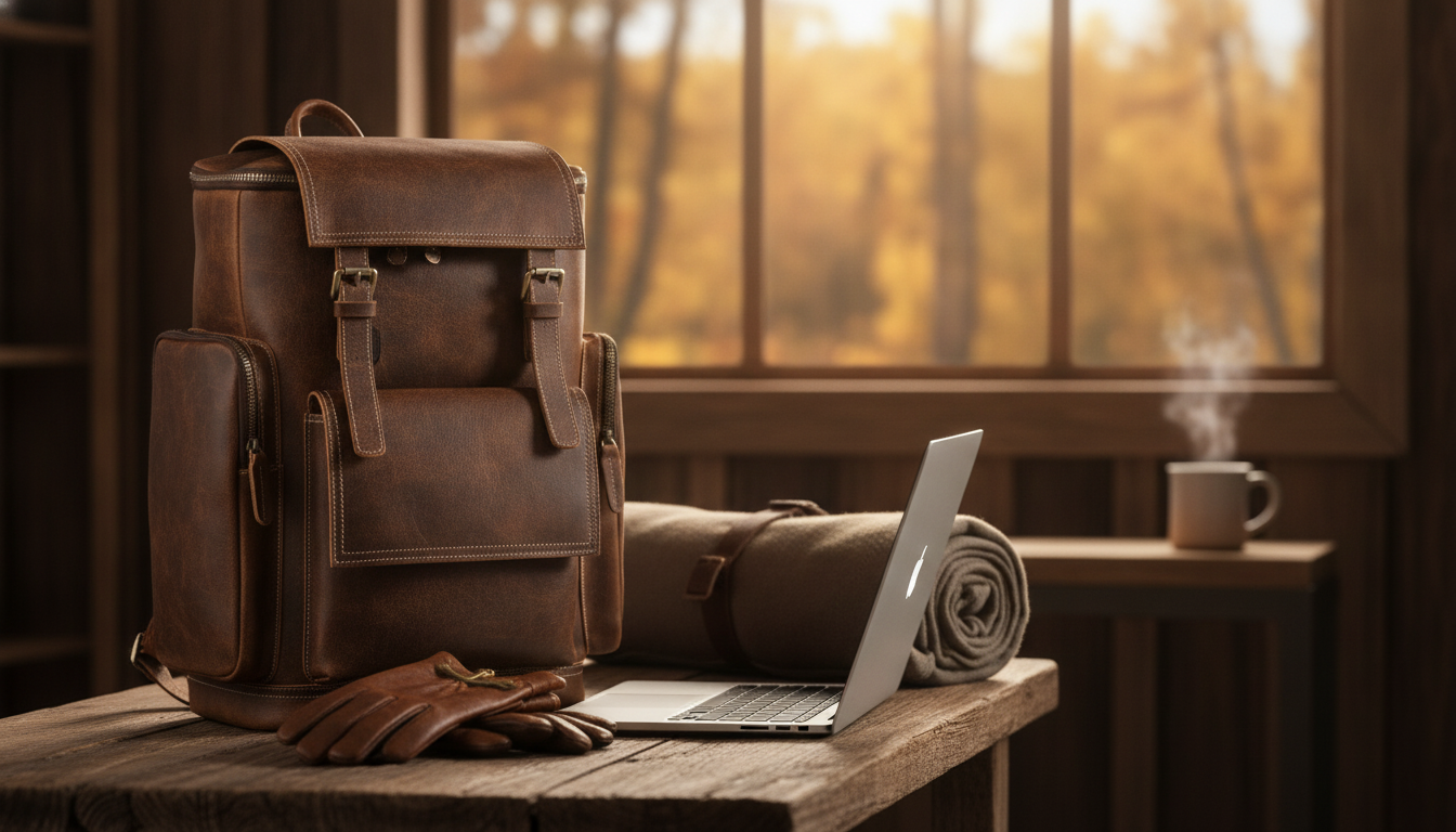 Vintage Genuine Leather Laptop Backpack: Large Capacity