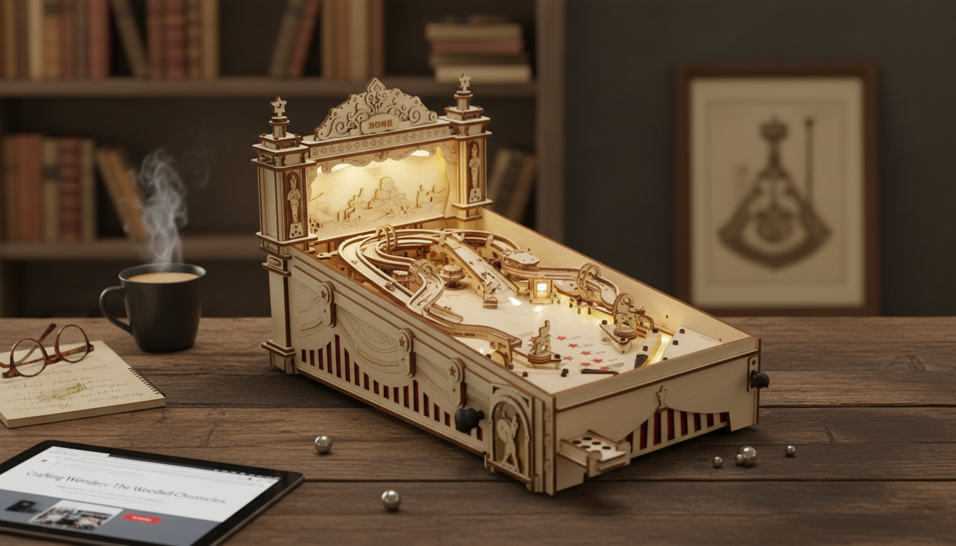 3D Wooden Pinball Game Age Guide: 8+ Play, 12+ Build