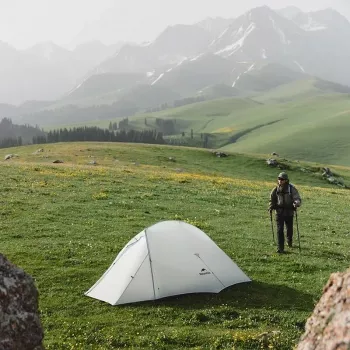 Ultralight 2-Person Tent + Mat: Waterproof Double-Layer 15D